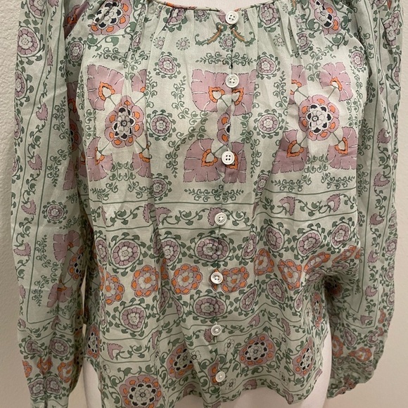 NWT Womens Joie Damarre Long Sleeve COTTON TOP IN GREEN size XXS​​​​​ - Picture 5 of 9